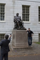 315-0607 Posing with Statue of John Harvard.jpg